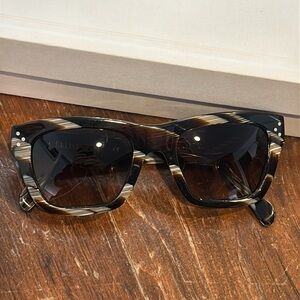 Gradient Bold 3 Dot Cat Eye Sunglasses. Includes gift box and case
